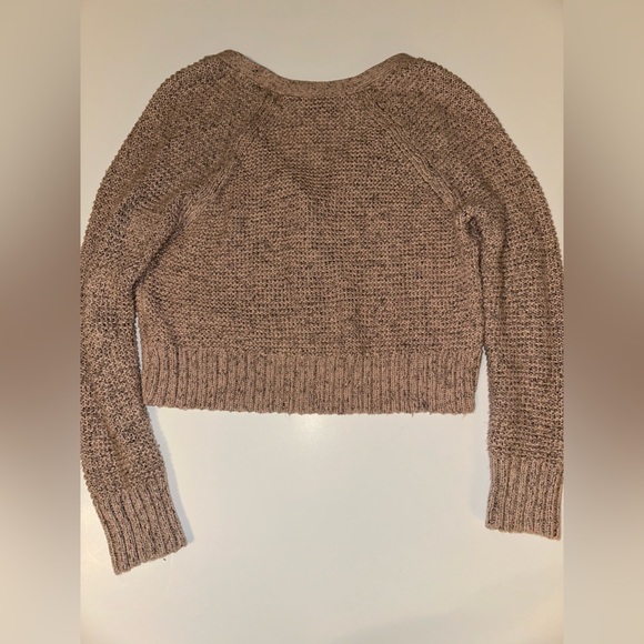 American Eagle Women’s M Cropped Cardigan Sweater Dusty Pink Knit Button Front - Picture 8 of 8